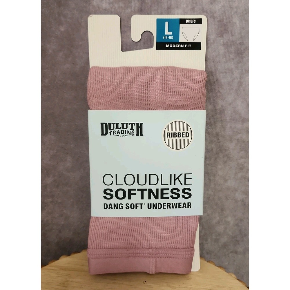 NWT Duluth Trading Cloudlike Softness Ribbed Brief Underwear Pink Size Large